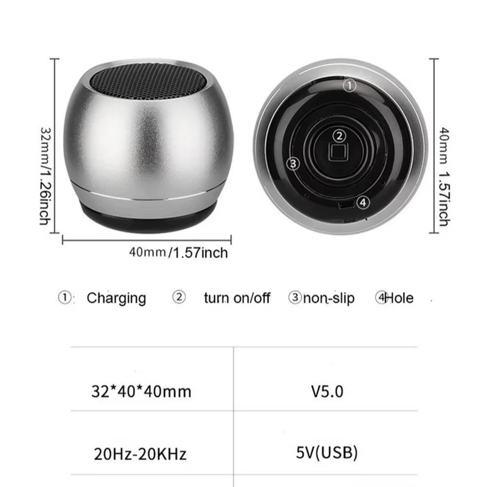 M1 Mini Bluetooth-Compatible Small Speaker Portable Intelligent One Drag Two Small Steel Cannon Metal Wireless Sound Subwoofer