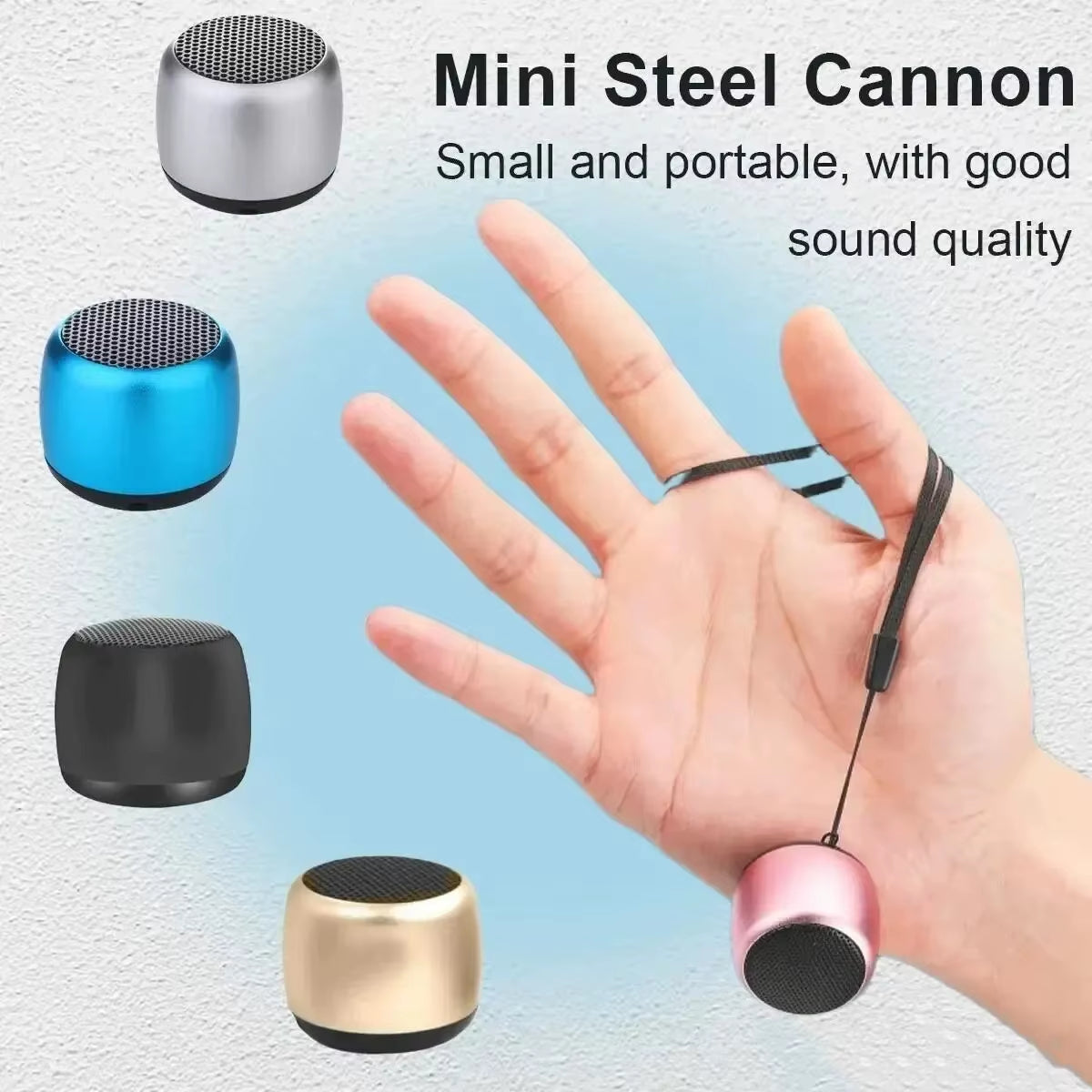 M1 Mini Bluetooth-Compatible Small Speaker Portable Intelligent One Drag Two Small Steel Cannon Metal Wireless Sound Subwoofer