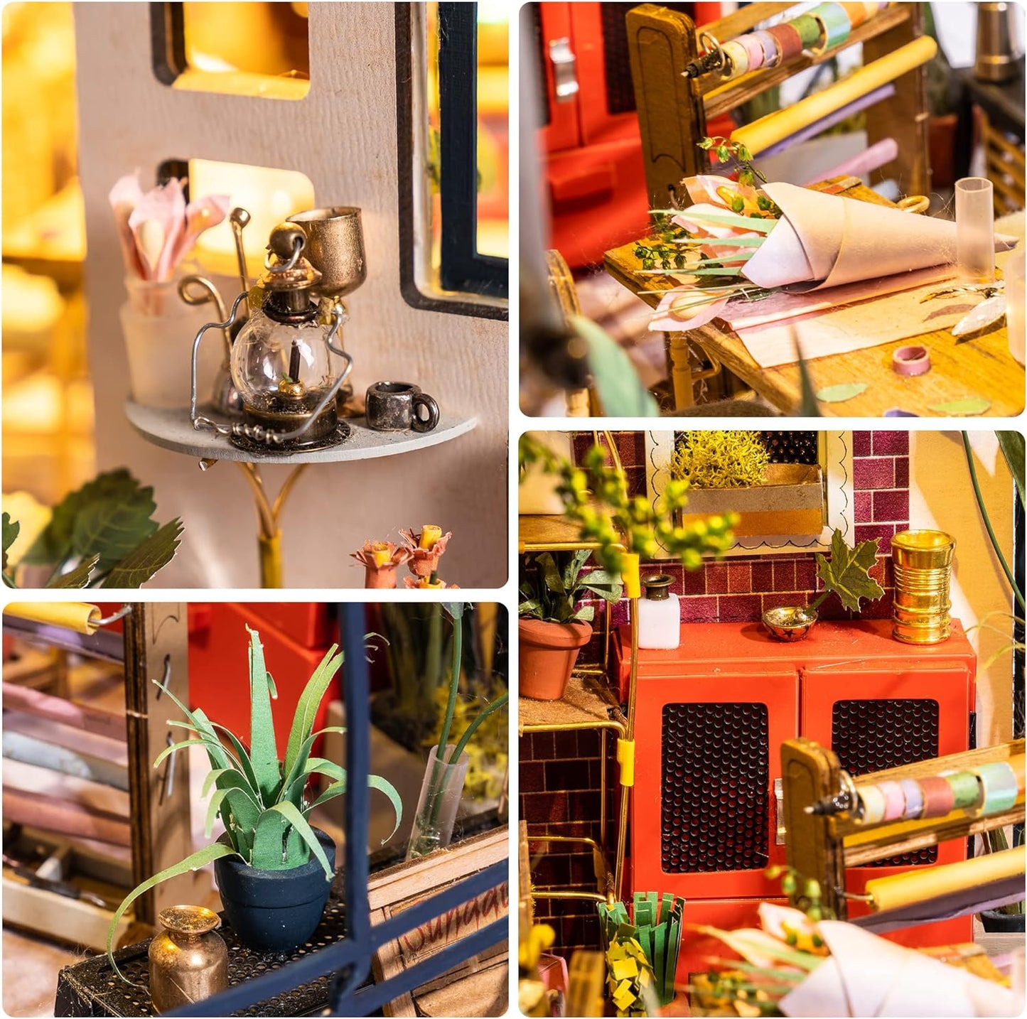 DIY Dollhouse Kit Mini House with Furnitures Accessories 1:24 Scale Craft Kit - Emily'S Flower Shop